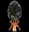 Septarian Dragon Egg Geode - Black Crystals #70963-1
